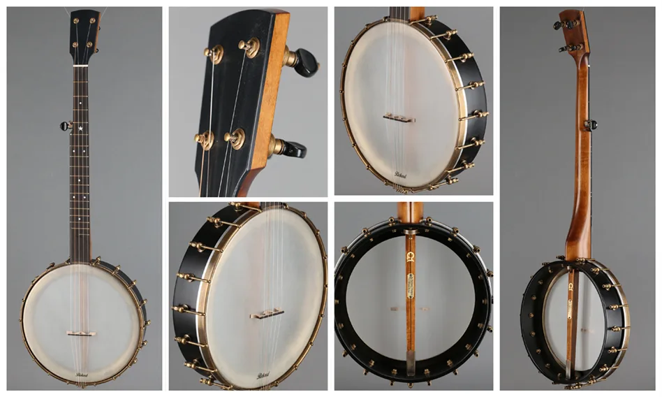 Rickard Maple Ridge 12" Banjo, Antiqued brass hardware