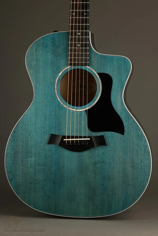 2023 Taylor 214ce DLX Transparent Blue LTD Acoustic Electric Guitar – Used