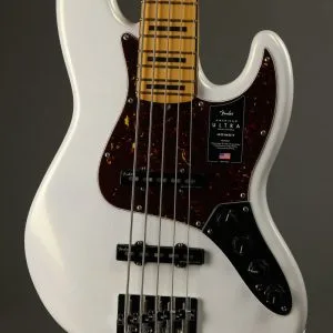 Fender American Ultra Jazz Bass® V, Maple Fingerboard, Arctic Pearl New