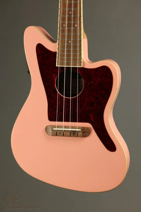 Fender Fullerton Jazzmaster® Uke, Walnut Fingerboard, Tortoiseshell Pickguard, Shell Pink – New