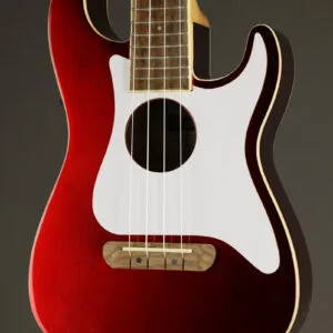 Fender Fullerton Strat® Uke, Walnut Fingerboard, White Pickguard Candy Apple Red – New