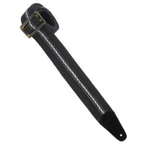 HERRINGBONE WOVEN BLACK, NARROW BLACK CENTER