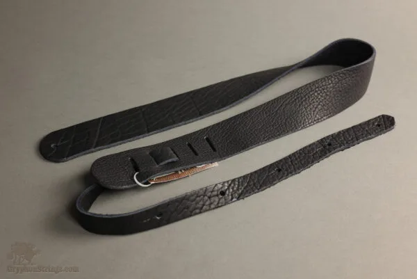 Lakota Leathers American Bison Guitar Strap 2″, Black