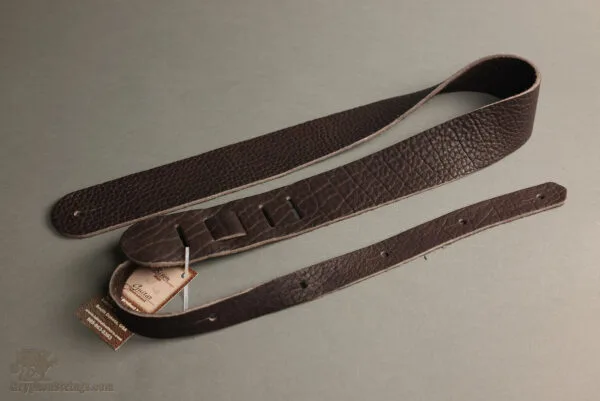 Lakota Leathers American Bison Guitar Strap 2″, Chocolate