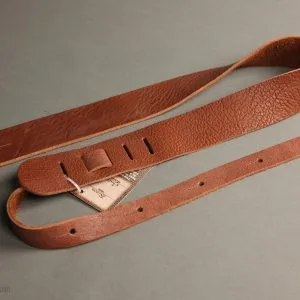 Lakota Leathers American Bison Guitar Strap 2″, Tobacco