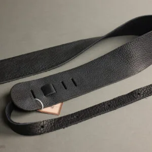 Lakota Leathers American Bison Guitar Strap 3″, Black