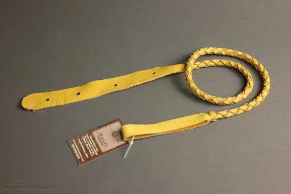 Lakota Leathers Mandolin Straps – Braided Round, Gold 43″