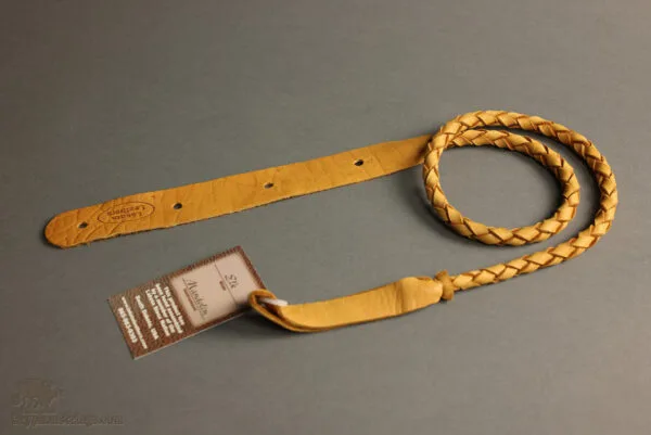 Lakota Leathers Mandolin Straps – Braided Round, Tan, 43″