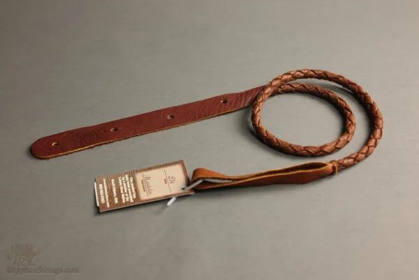 Lakota Leathers Mandolin Straps – Braided Round, Tobacco, 43″
