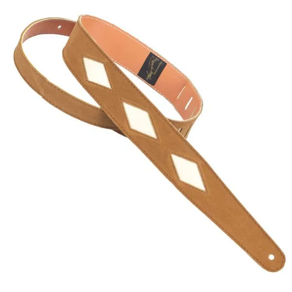 LEATHER DIAMOND CUTOUTS BROWN/BONE