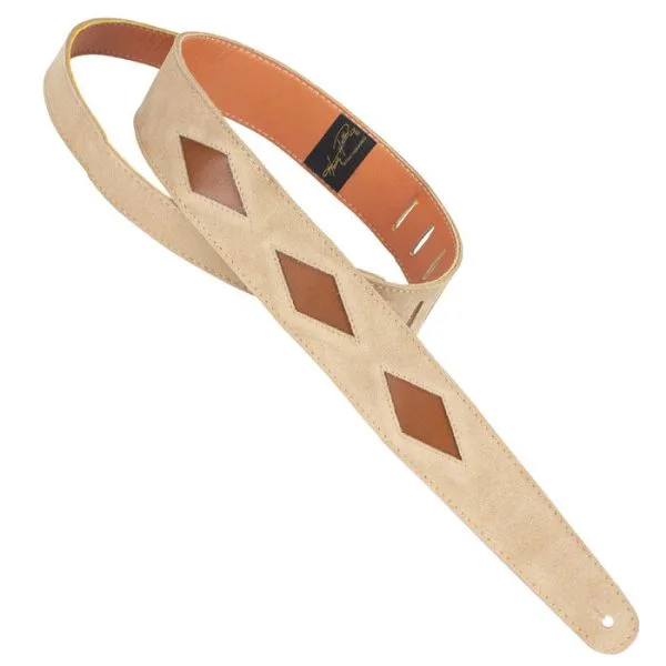 LEATHER DIAMOND CUTOUTS SAND/BROWN