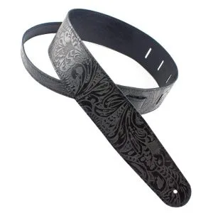 LEATHER SERIES EMBOSSED FLORAL BLACK