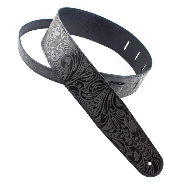 LEATHER SERIES EMBOSSED FLORAL BLACK