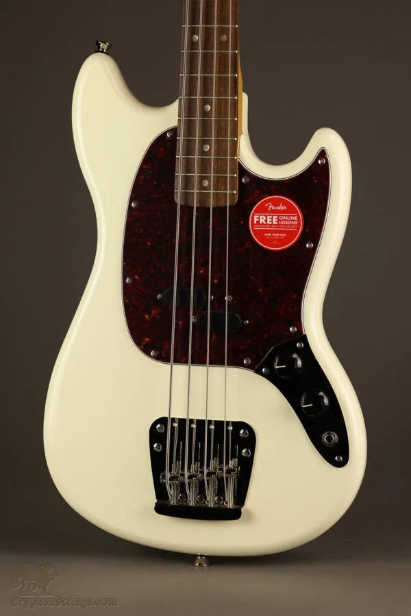 Squier Classic Vibe ’60s Mustang® Bass, Laurel Fingerboard, Olympic White – New