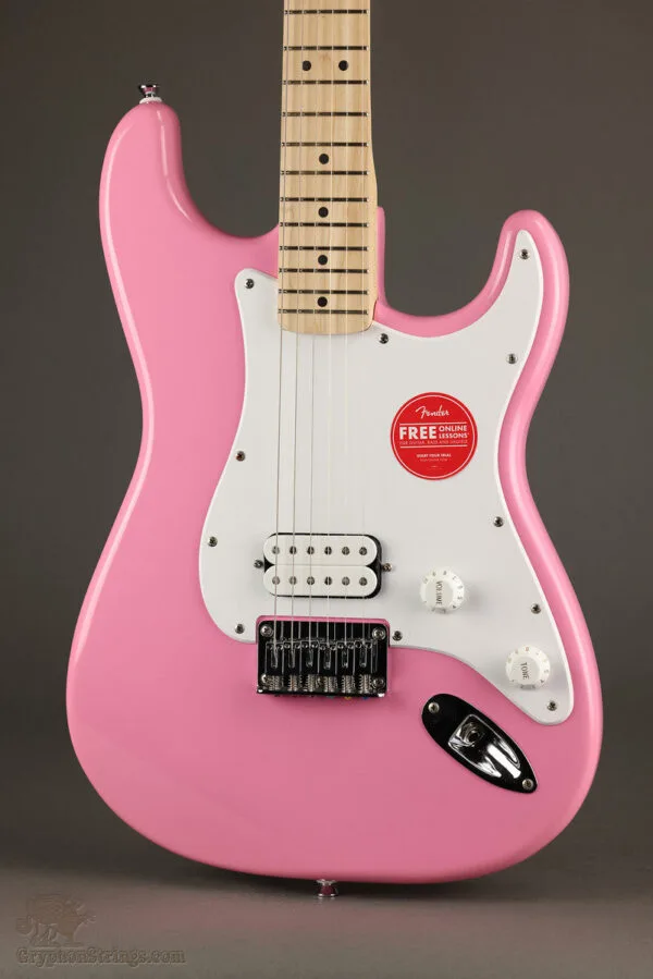 Squier Sonic® Stratocaster® HT H, Maple Fingerboard, White Pickguard, Flash Pink – New