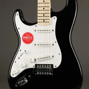 Squier Sonic® Stratocaster® Left-Handed, Maple Fingerboard, White Pickguard, Black – New