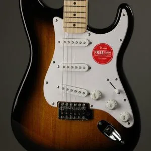 Squier Sonic™ Stratocaster®, Maple Fingerboard, White Pickguard, 2-Color Sunburst