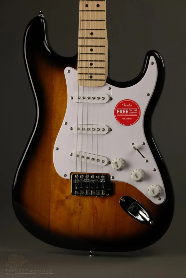 Squier Sonic™ Stratocaster®, Maple Fingerboard, White Pickguard, 2-Color Sunburst – New