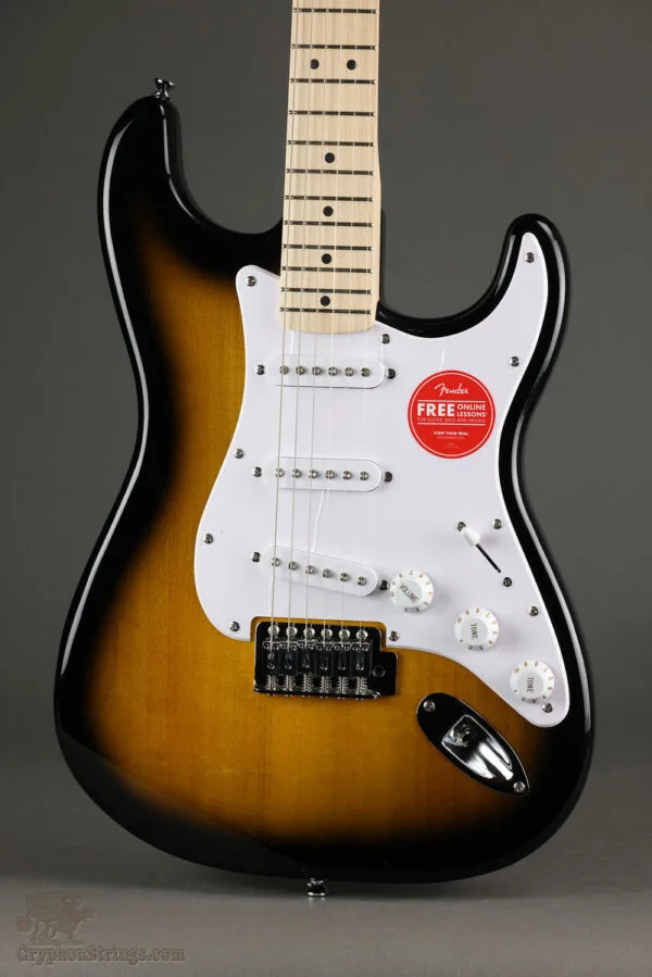 Squier Sonic™ Stratocaster®, Maple Fingerboard, White Pickguard, 2-Color Sunburst – New