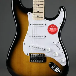 Squier Sonic™ Stratocaster®, Maple Fingerboard, White Pickguard, 2-Color Sunburst – New