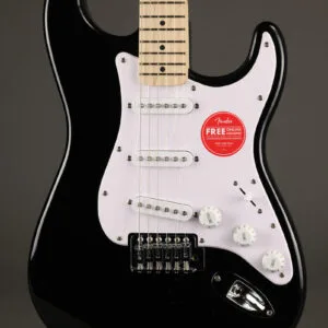 Squier Sonic® Stratocaster®, Maple Fingerboard, White Pickguard, Black – New