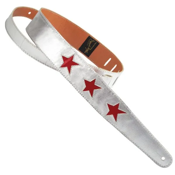 STAR SERIES SILVER/RED LEATHER