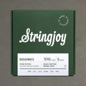 Stringjoy Broadways | Heavy Bottom Super Light Gauge (9-46) Pure Nickel Electric Guitar Strings